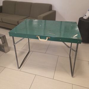 Vintage Coleman Green Metal Folding "Suitcase" Picnic Table – 3' x 2'